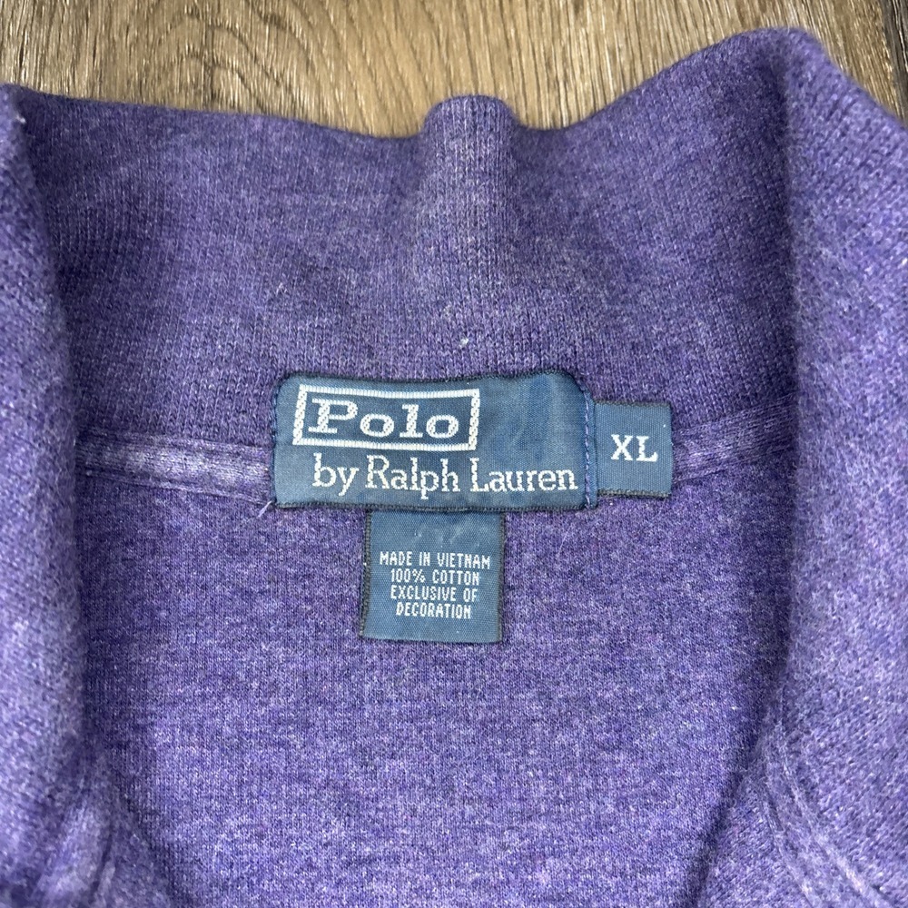 Polo Ralph Lauren Classics Quarter Zip Pullover Men's XL Purple Sweater‎ Pony - Picture 6 of 9